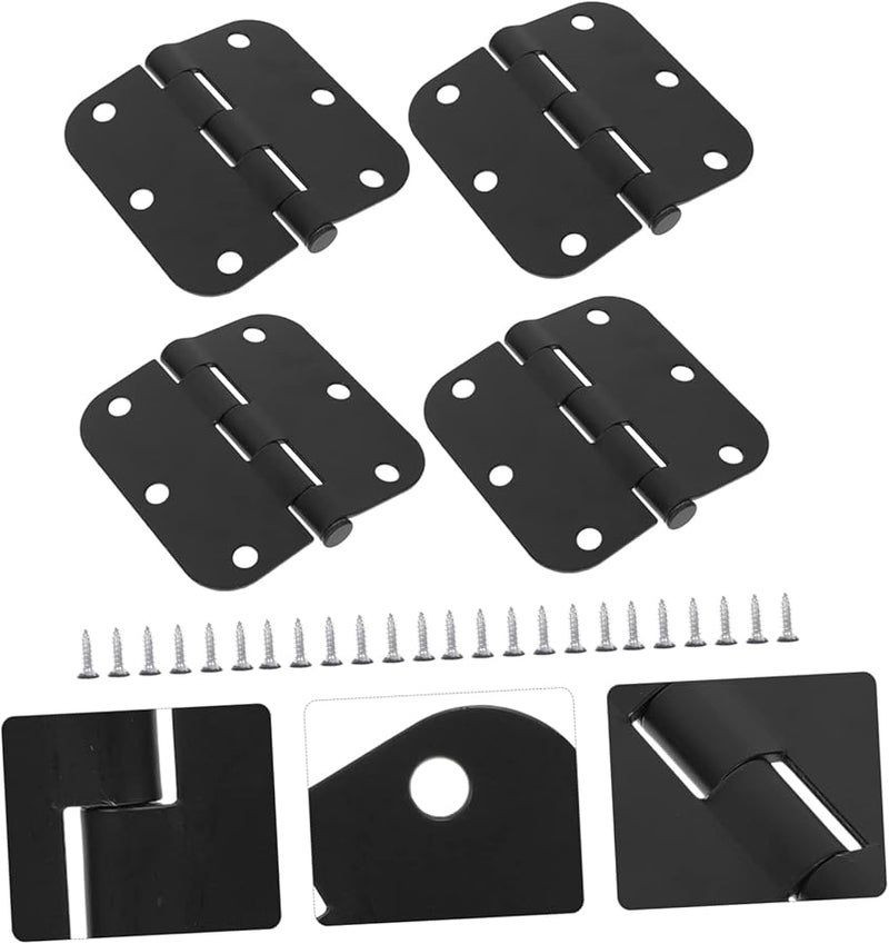 STOBAZA 4pcs Heavy Duty Door Hinge Matte Black Finish for Smooth Installation - Image 5